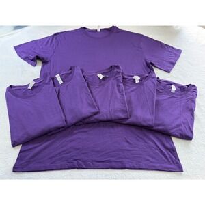Royal Avalon Mens Bamboo Viscose Blend Crew Neck T-Shirt Purple XL 6 Pack